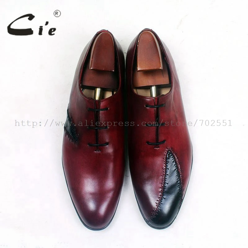 cie round toe wine black mixed colors patches shoe100%genuine calf leather outsole blake craft breathable men shoe ox514 | Обувь