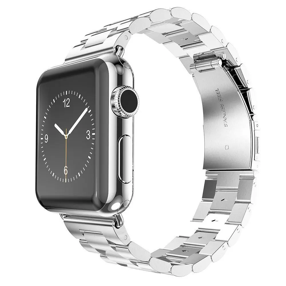 Ремешок из нержавеющей стали для Apple Watch, ремешок с классической пряжкой, сменный Браслет для iWatch серии 1 2 3 4 5, ремешок для часов