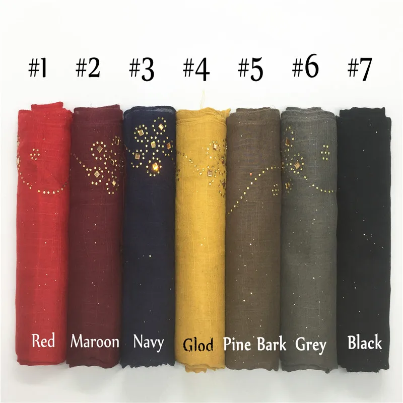 Новые блестящие бриллиантовые шарфы Шиммер простые Макси хиджабы мусульманские