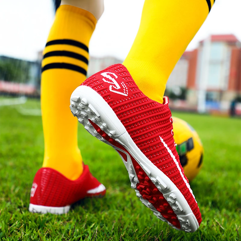 Сетчатые мужские футбольные бутсы для женщин; Chaussures De football Homme; кроссовки для мальчиков; детские футбольные бутсы; футбольная обувь для детей