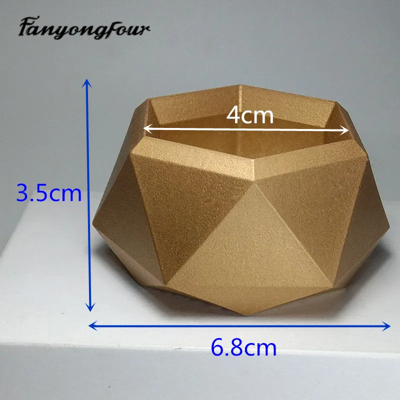 3D геометрический цветочный горшок цемент силиконовая форма помадка торт плесень Смола гипса шоколадная Свеча Конфеты Плесень
