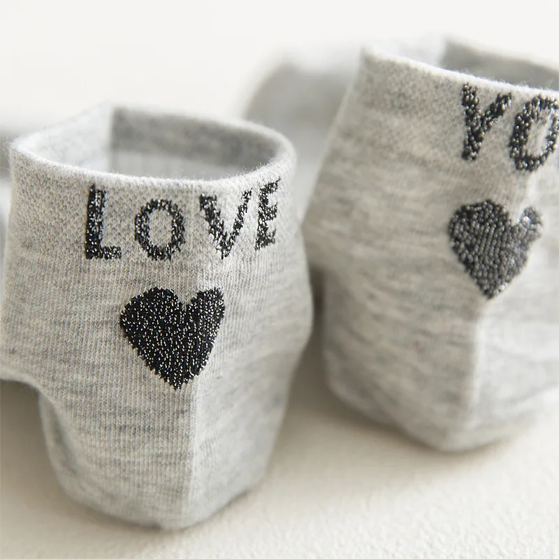 Women Heart Pattern Socks Funny Low Cut Short Ankle Sock Summer Thin Boat Sox Female Ladies Cotton Casual Solid Hosiery|Носки| |