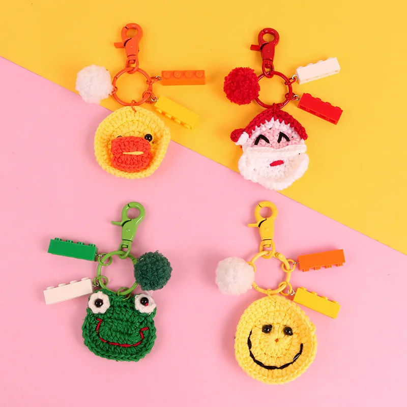 Шерстяной вязаный брелок для ключей ручной работы в виде Санты|Брелоки| |