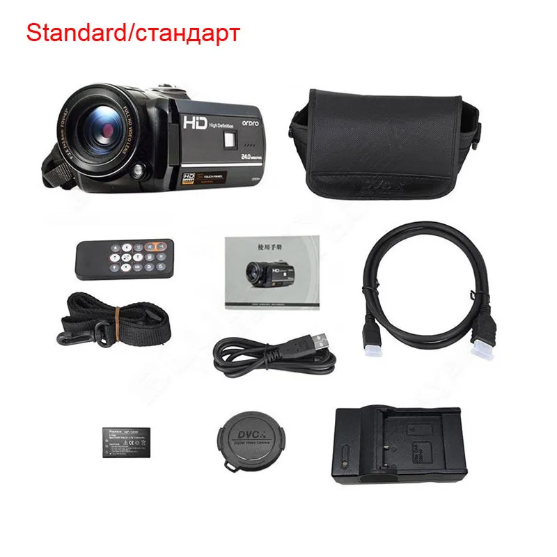 ORDRO HDV D395 портативные видеокамеры ночного видения Full HD 1080P 18X 3 0 "сенсорный экран