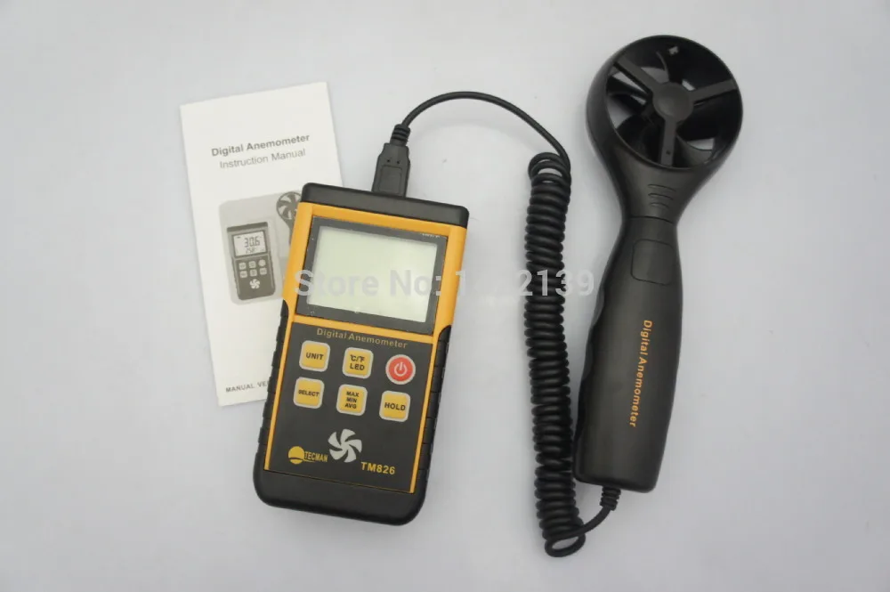 Professional TM826 digital wind wheel air thermometer hand-held wind wheel anemometer