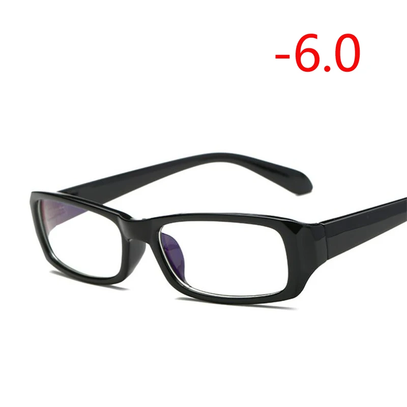 Myopia 600 1,0-1,5-2,0 до-6,0 простая красная и синяя оправа готовая близорукость очки женские мужские короткие очки оправа с градусом - Цвет оправы: Myopia 600