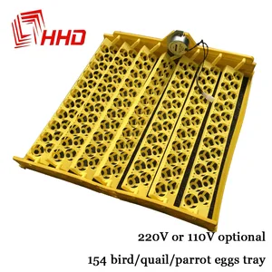 Wholesale 154 pcs Quail Parrot Pigeon Small Bird Snake Hatcher Automatic Turn Plastic Incubator Trays with Turning Motor