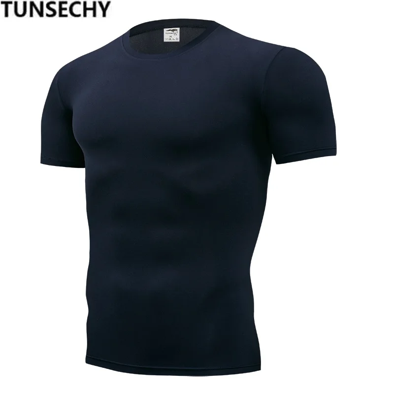 TUNSECHY 2018 брендовая одежда для мужчин футболка модные фитнес из чистого хлопка S XXXXL