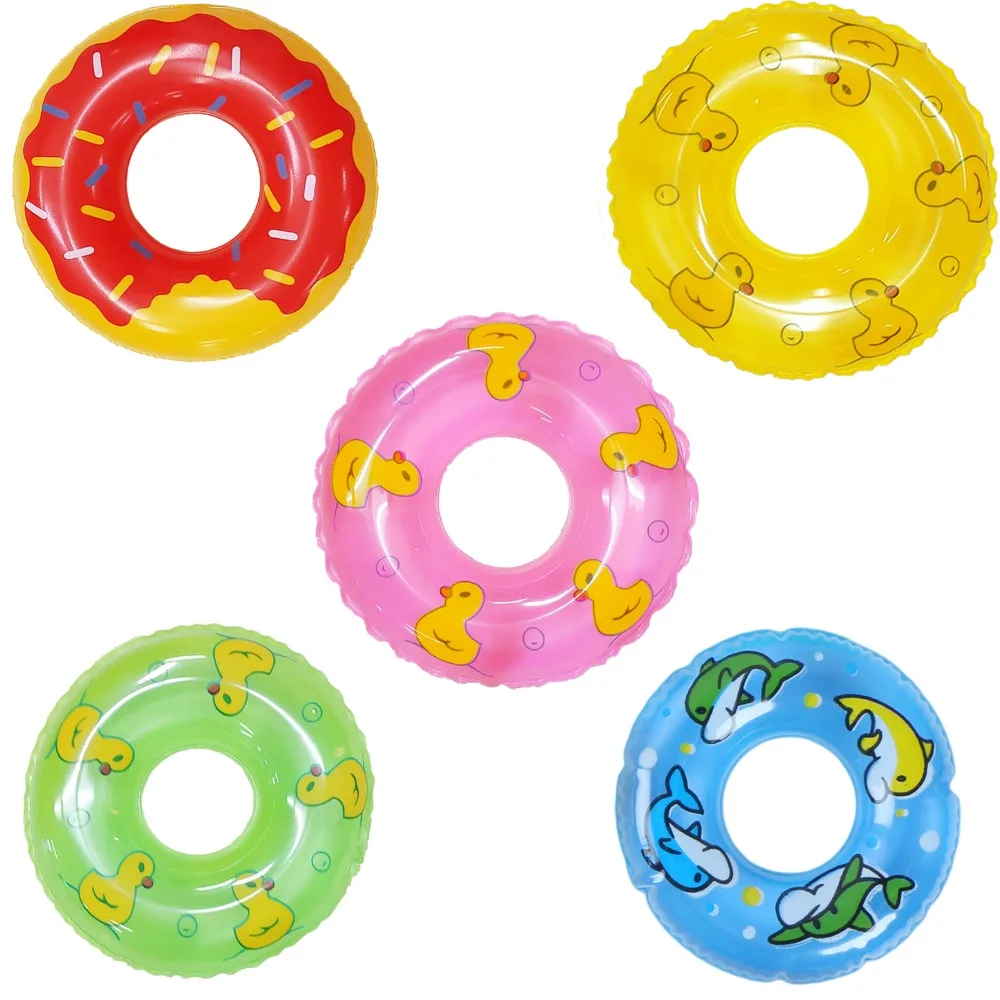 Fashion 1 Pcs 5 Pcs Doll Swimming Buoy Lifebelt Ring Summer Beach Bathing Buoy Dollhouse Accessories for Barbie Doll Baby Toy