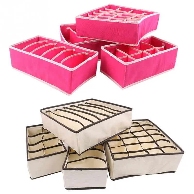 4 шт./компл. складной делитель хранения бюстгальтер Box Нетканые Ткань Чехол
