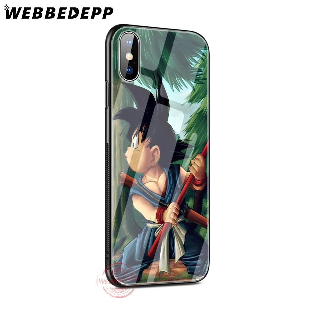 WEBBEDEPP dragon ball Z HD son goku Tempered Glass Phone Case for Apple iPhone XS Max XR X 8 7 6S Plus 5S SE Cover | Мобильные