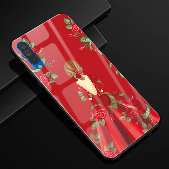 K 6,4 ''для samsung Galaxy A50 чехол A 50 стекло Funda жесткий чехол для samsung Galaxy A50 мягкая рамка A 50 закаленное - Цвет: 18