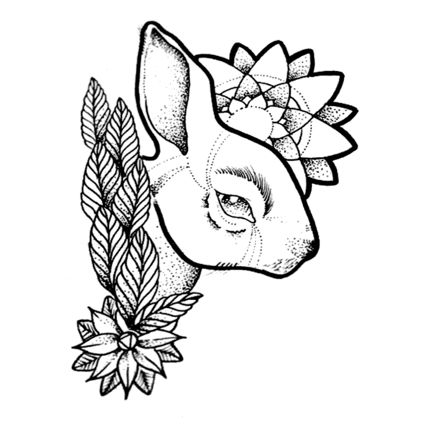 30 шт. водостойкие Временные татуировки Луна и кролик|Временные тату| |