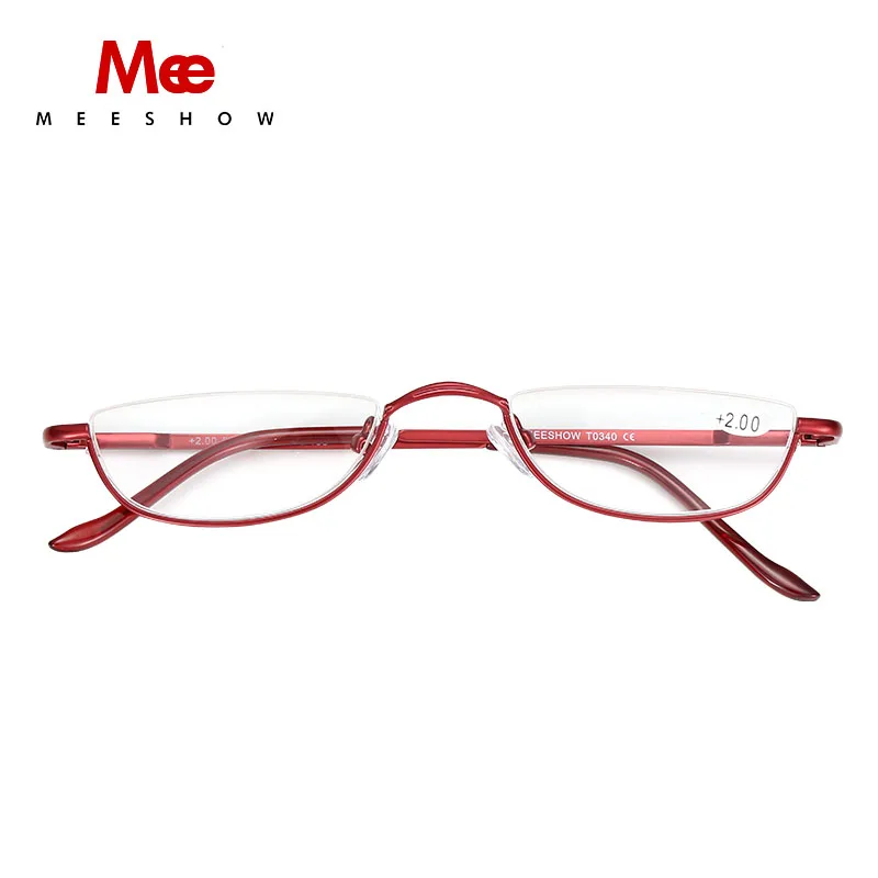 MEESHOW 2 шт. полуобода очки для чтения высокое качество Металлические 1 25 ~ 4 0 с Чехол