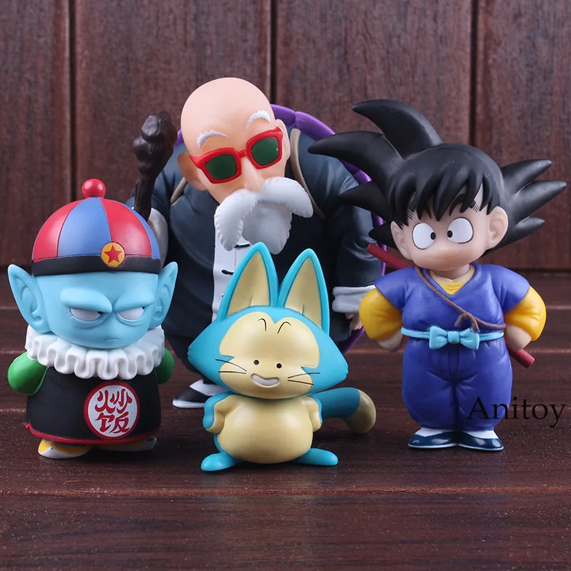 A Anime Dragon Ball Action Figure Son Goku Gohan Chiaotzu Puar Uranai Baba Master Roshi Pilaf Dragon Ball Figure PVC Toys 4pcs/set - Цвет: A