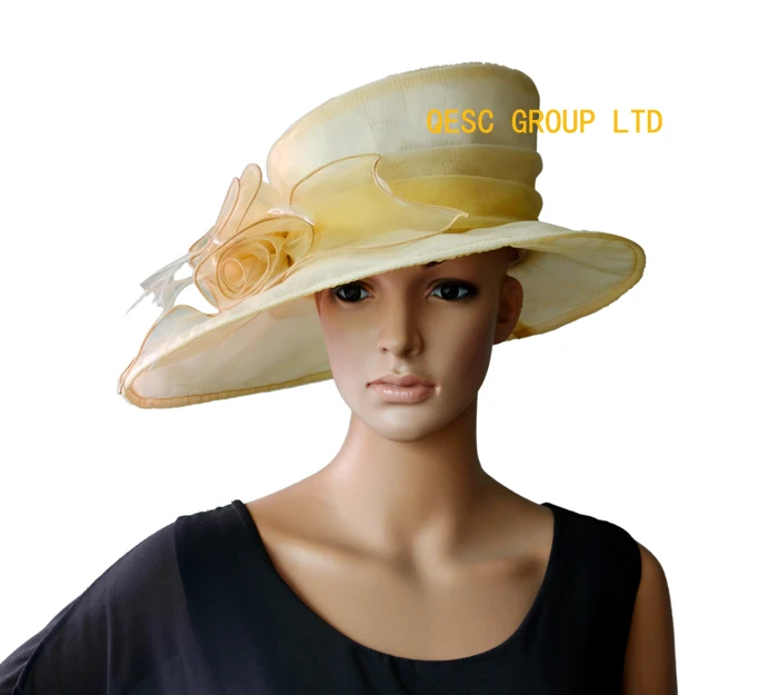 Шляпа женская из органзы с широкими полями 3 цвета|church hats|derby hatorganza hat |