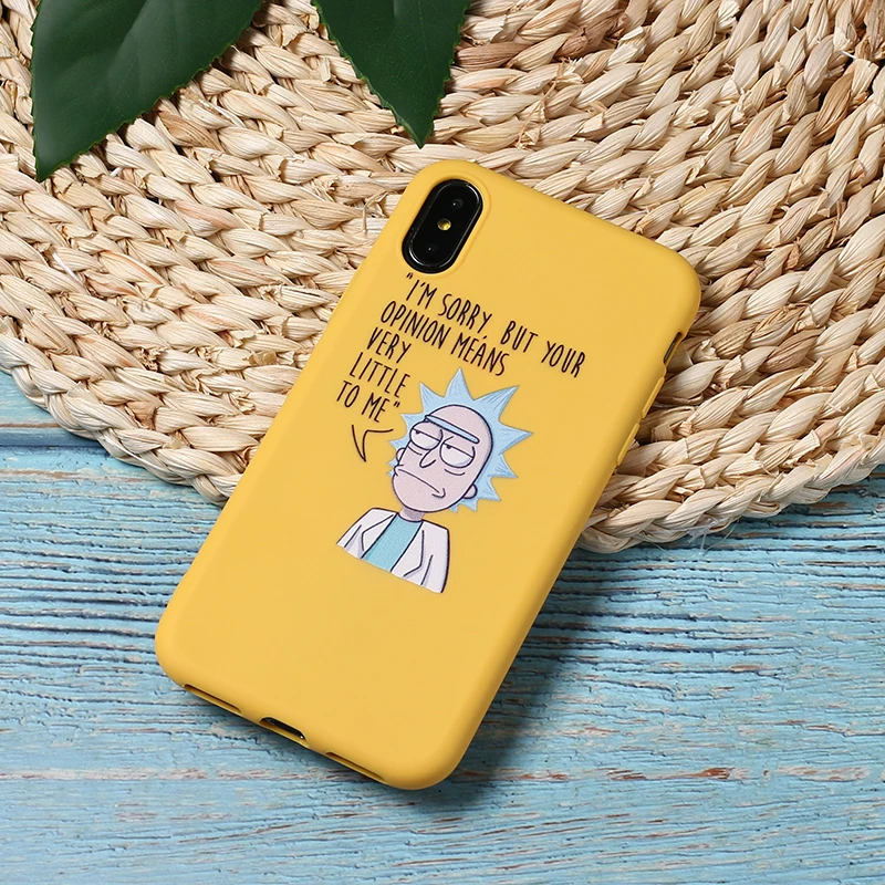 Забавный мультяшный комикс Рик и Морти, смешные слова для iPhone 11, 8, 8 Plus, X, 7, 7 Plus, XR, Xs Max, мягкий силиконовый матовый чехол, Fundas - Цвет: 9