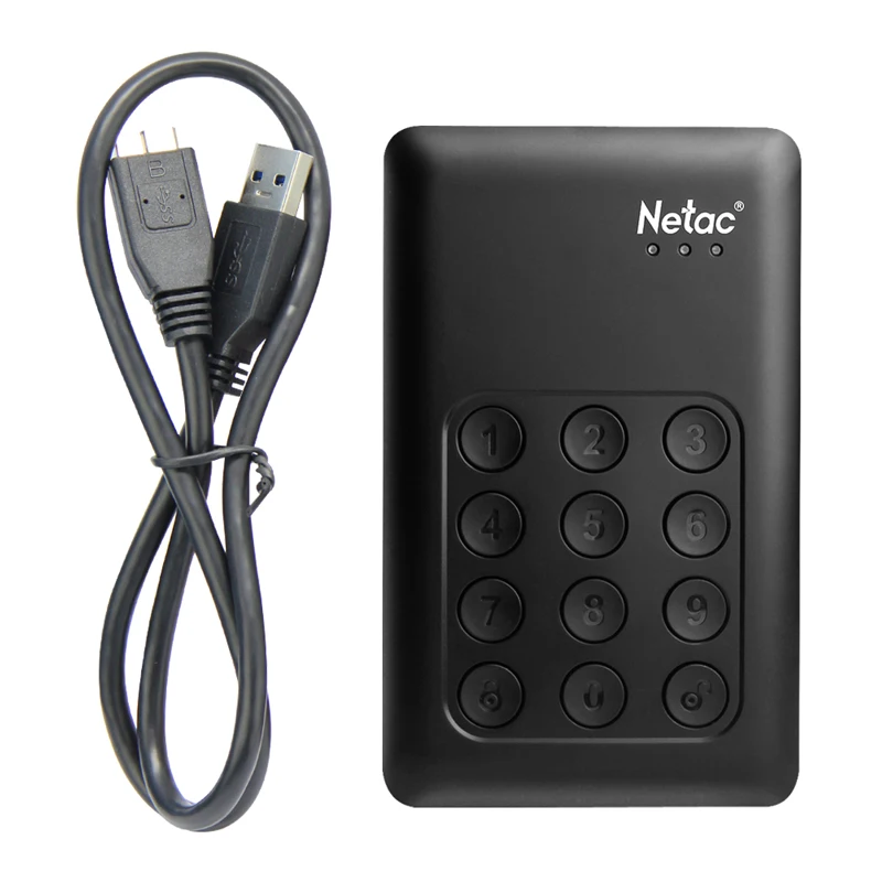 Original!!! Netac K390 1TB 2TB USB 3.0 2.5  Portable HDD AES Hardware Encryption Mobile External Hard Disk Drive for Desktop PC