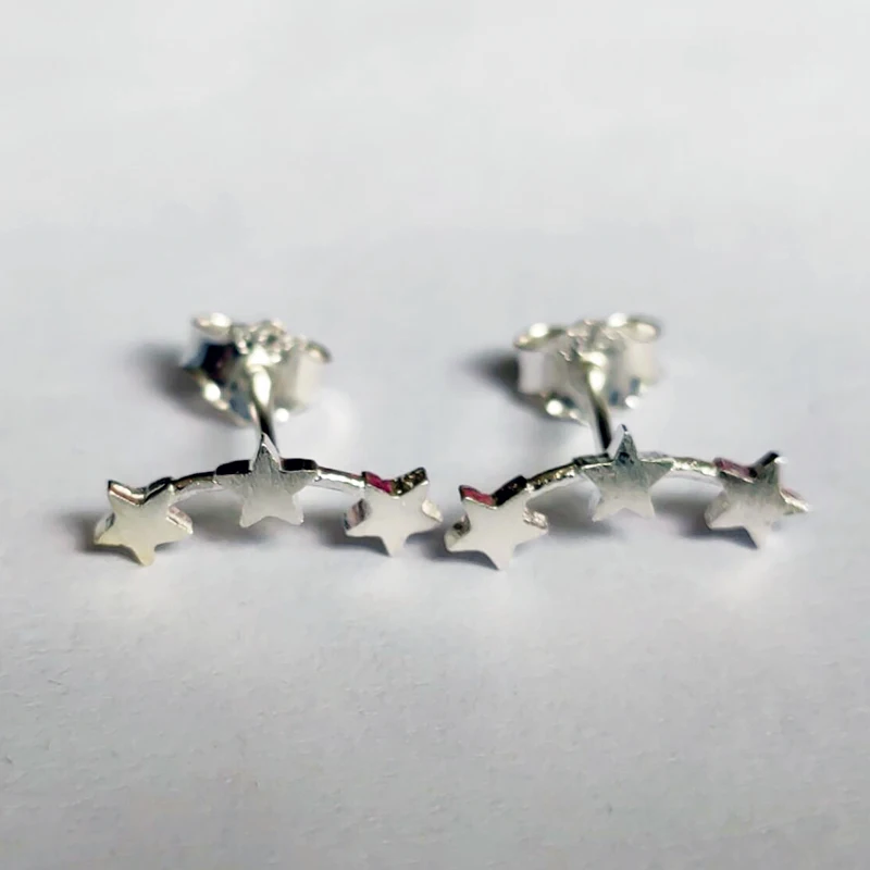 925 стерлингового серебра Звезда уха гусеничные серьги для женщин альпинистов