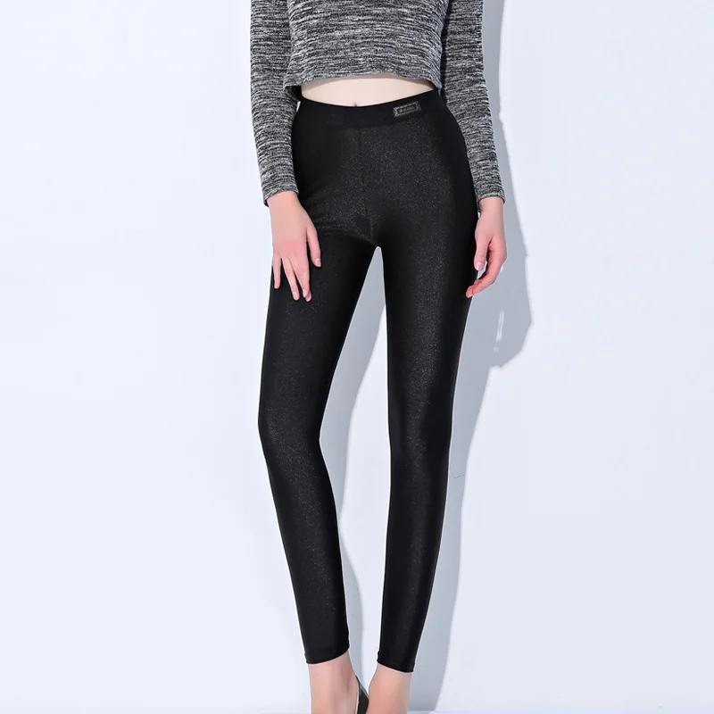 Весна осень 2021 новинка для женщин Европы и Америки черные нейлоновые леггинсы с