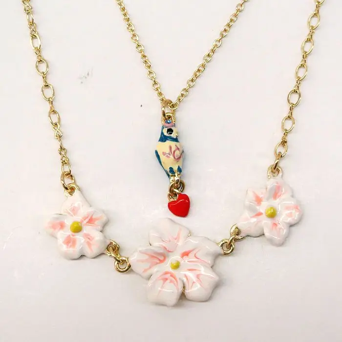 wholesale France Les Nereides Elegant Flowers Bird Necklace For Women 2015 Vintage Romantic Fashion Lady Party Jewelry | Украшения и