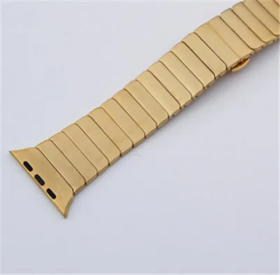 Gold Модные Нержавеющая сталь ссылка браслет для Apple Watch группа 42 мм бабочка петли 38 мм ремешок для iwatch розовое золото черный, серебристый цвет - Цвет ремешка: Gold