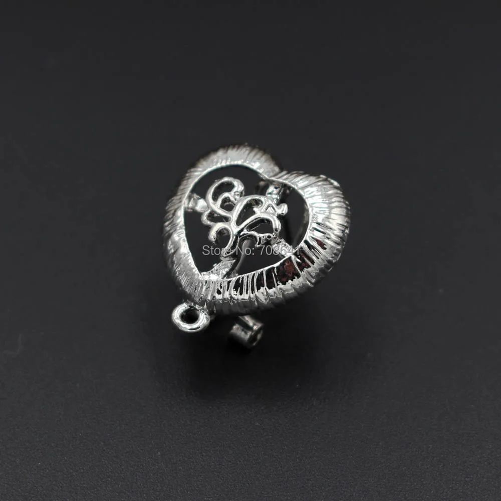 Металлический зажим для сережек с петлей 20 мм полые сердце цветок DIY фурнитура