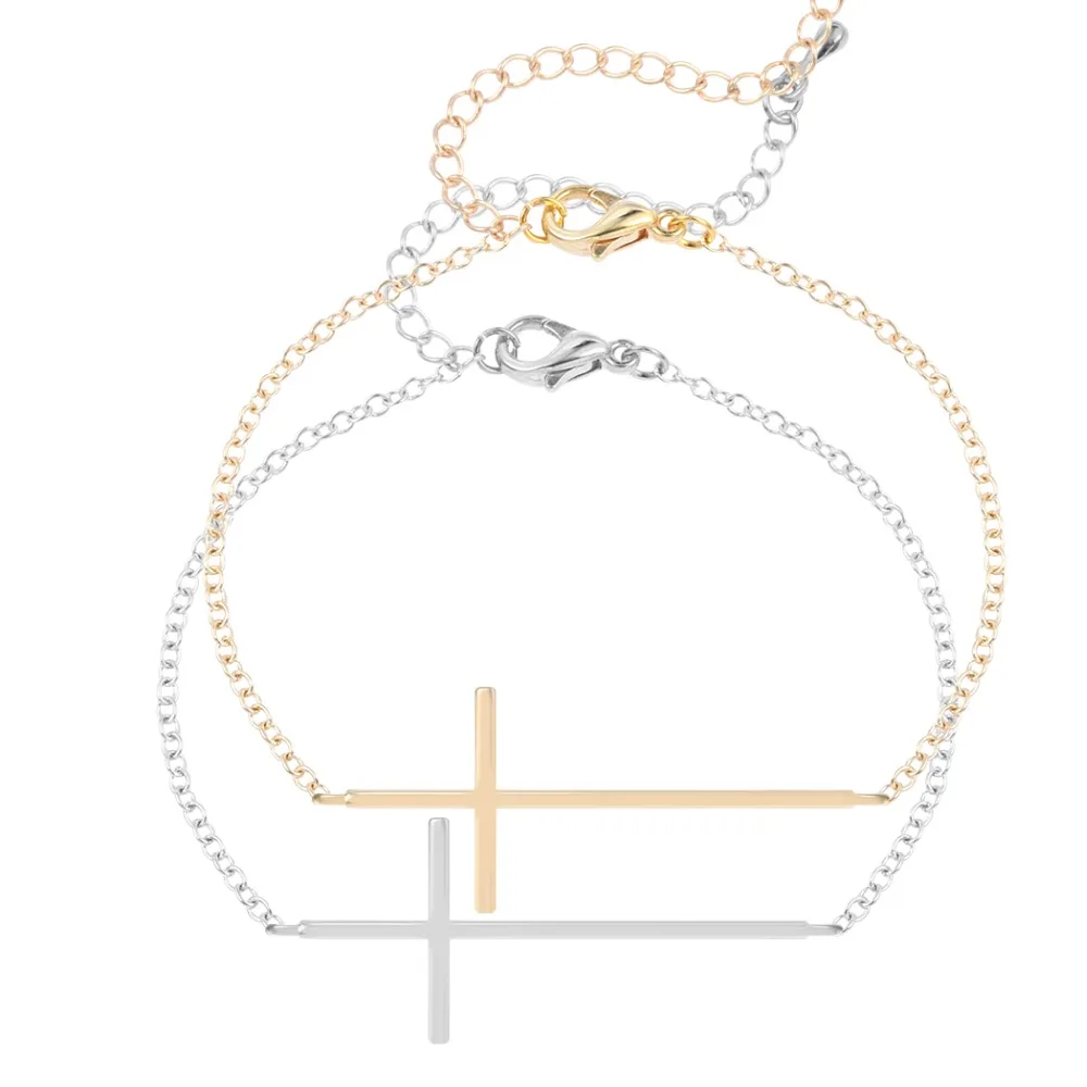 30 шт./лот боком крест браслет в / золото иисус пьеса для женщин 2015 браслеты Mujer |