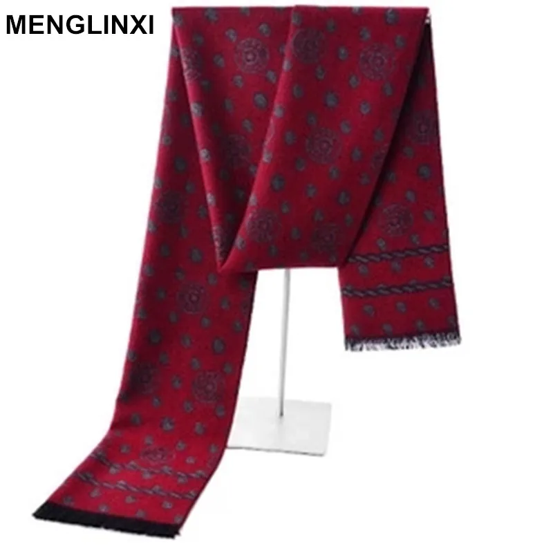 MENGLINXI брендовый зимний шарф, мужской теплый кашемировый шарф, модный дизайнерский шарф, деловые повседневные шарфы
