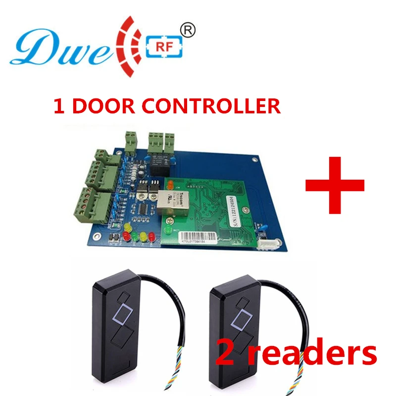 DWE CC RF  tcp ip one door wiegand  access controller  door access control panel with 2pcs 125khz wiegand reader free