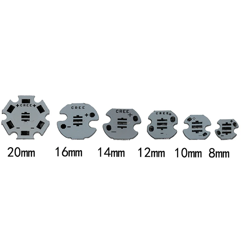 Cree XPE XP-E/ХТЕ XT-E/XPG XP-G 3535 светодиодный PCB Алюминий доска основа для отвода тепла пластины печатной платы 20/16/14/12/8 мм для DIY светильник