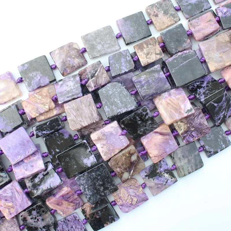 Натуральные плоские бусины Charoite 3 14 мм 16 &quot/40 см на прядь|Бусины| |