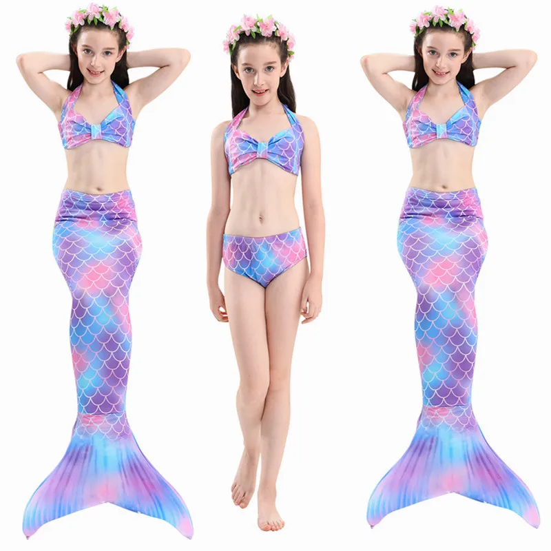 Новый детский моноласт хвост русалки ласты принцессы Ариэль для девочек