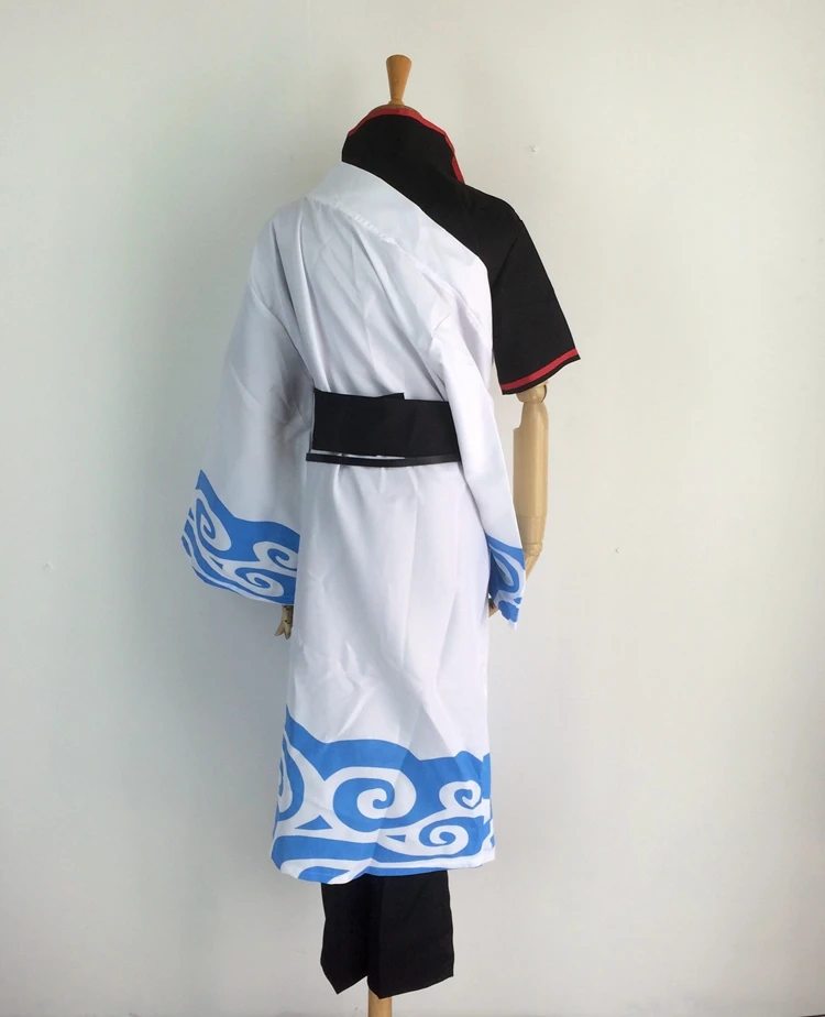 Hot Anime GINTAMA cosplay Sakata Gintoki cos Japanese Halloween Unisex kimono costumes white coat+black shirt+pants+belt | Тематическая