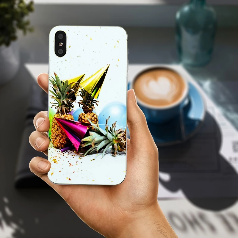 Soft TPU Silicone Mobile Phone Cases for iPhone X 8 7 Plus 6 6S 5 5S SE 5C 4S Shell Bags Back Cover Capa Pineapple On Pink | Мобильные