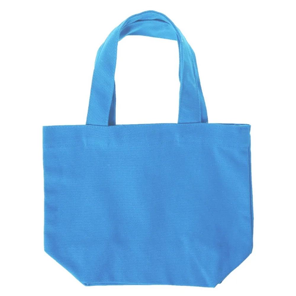 THINKTHENDO Portable Cotton Canvas Tote Handbag Food Picnic Lunch Solid Color