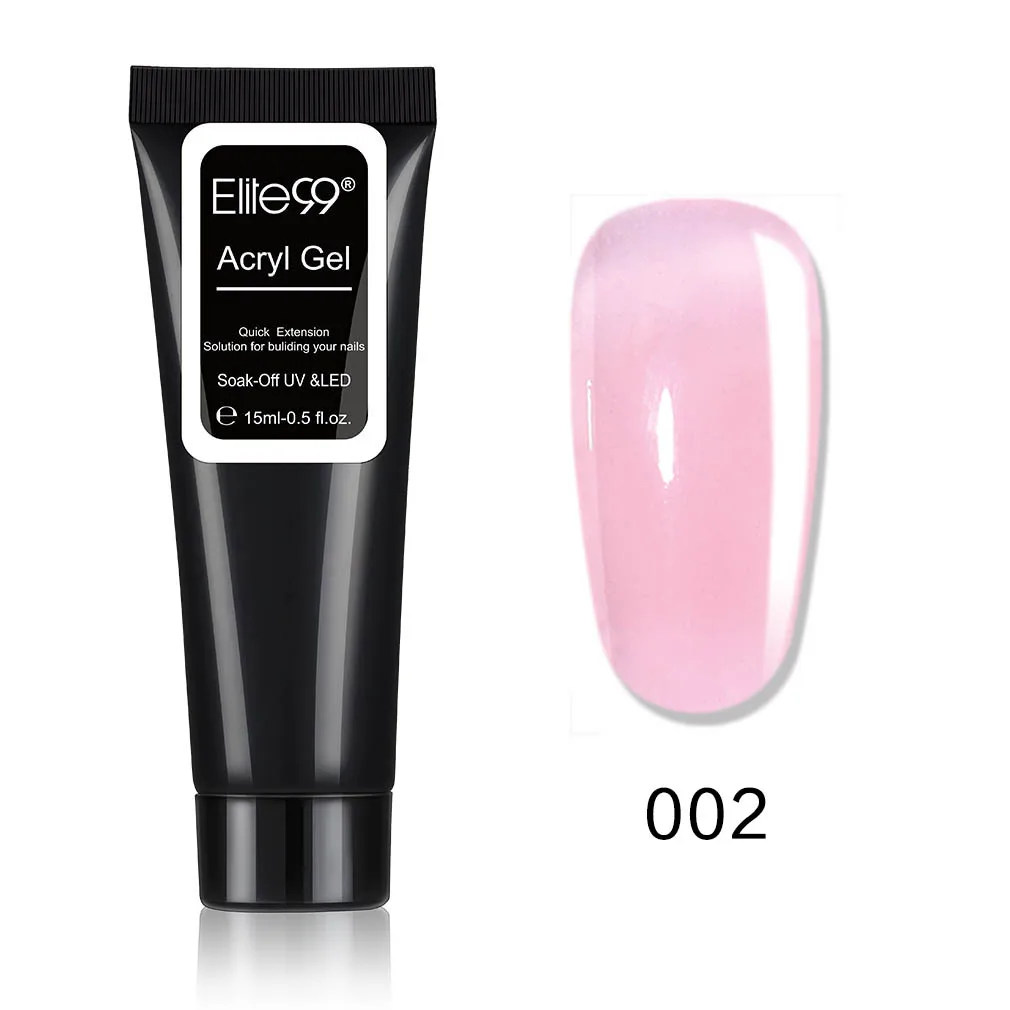 002 Transparent Nude Elite99 дизайн ногтей быстрое строительство ногтей расширение гель желе поли гель прозрачное волокно прозрачный гель лак использовать с гвоздь кисть Ручка - Цвет: 002 Transparent Nude