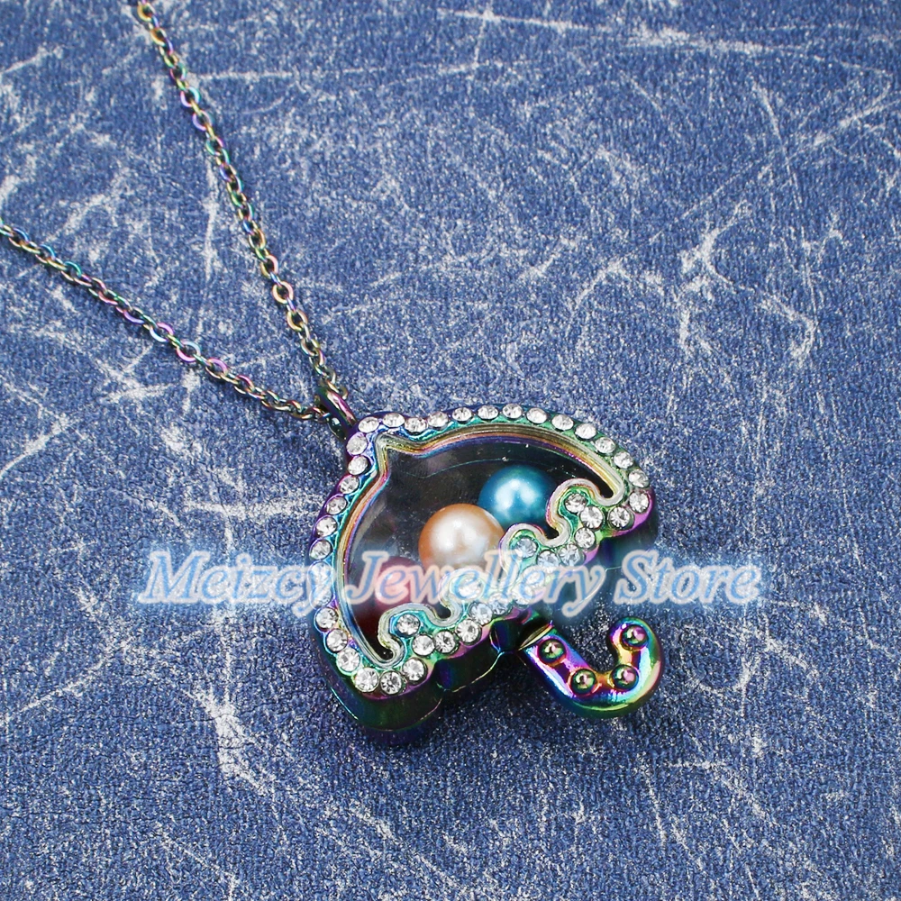 Радужный кристалл зонтик из бисера жемчужная клетка стеклянный медальон кулон