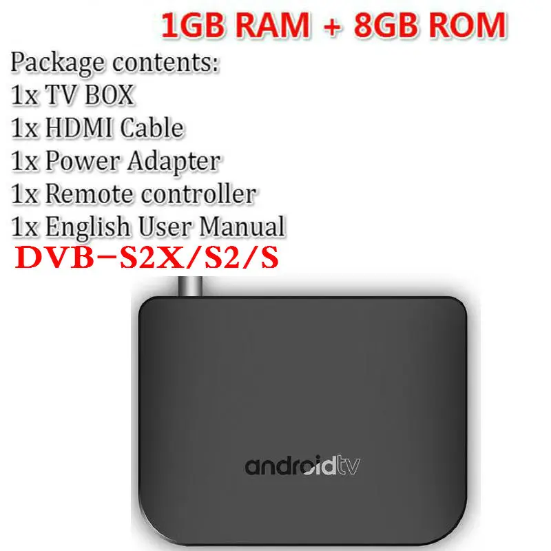 M8S PLUS DVB Smart 4K Android 7,1 ТВ приставка DVB-T2/T DVB-S2X/S2/S наземный комбо Amlogic S905D четырехъядерный 1 ГБ 8 ГБ 1080p - Цвет: S