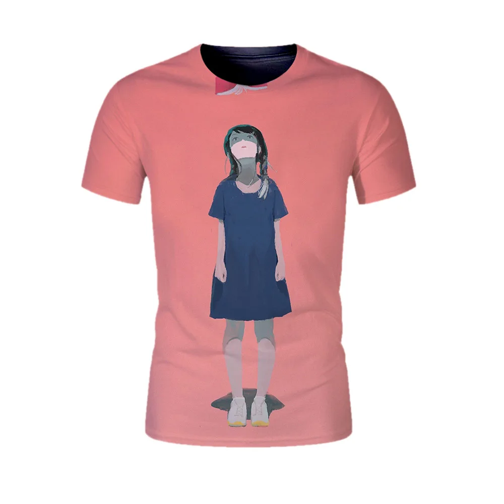 anime 3D cartoon print T-Shirts cool girl t shirts graphic tees men summer women shirt streetwear teens tshirt casual tops | Мужская
