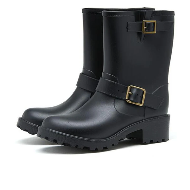 Ботинки женские на платформе и высоком каблуке мотоциклетные полусапожки