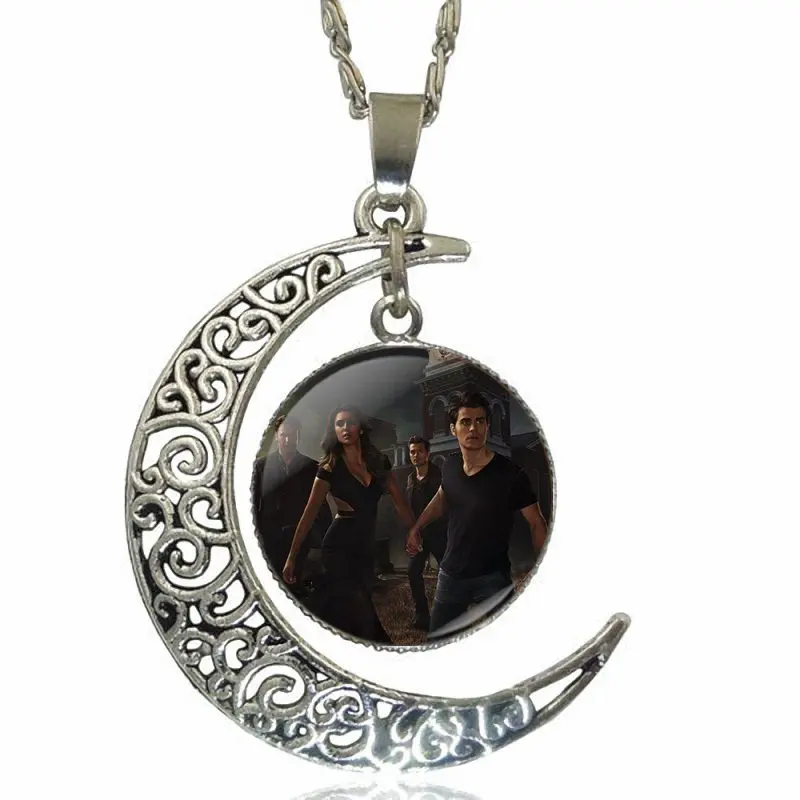 Фильм Дневники вампира для женщин детей подарок дизайн мода стекло полумесяц