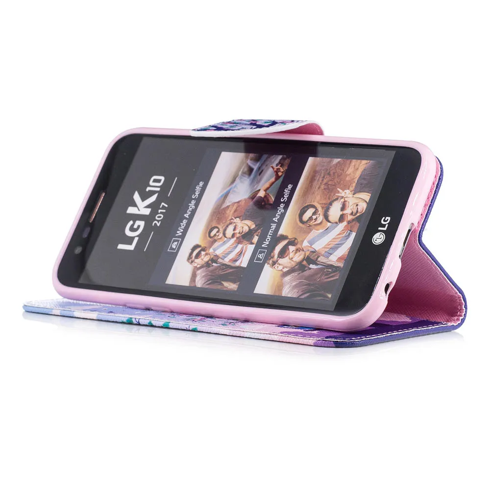 Флип чехол для LG K10 K 10 2017 M250 LGM250 с нарисованной кожей телефона LGK10 M250DS LGM250DS M250Y