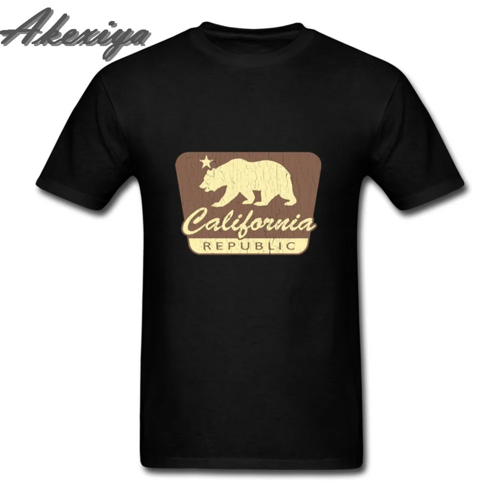 Мужская футболка с принтом California Registry винтажная Однотонная короткими рукавами и