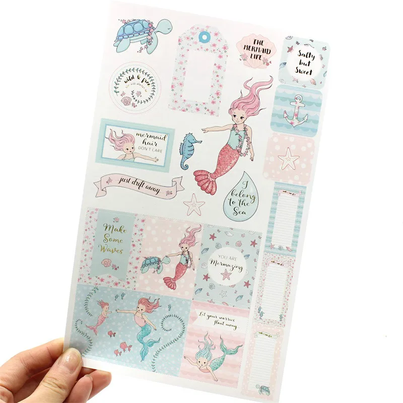 YPP ремесло Прекрасный Русалка самоклеющиеся бумажные наклейки для