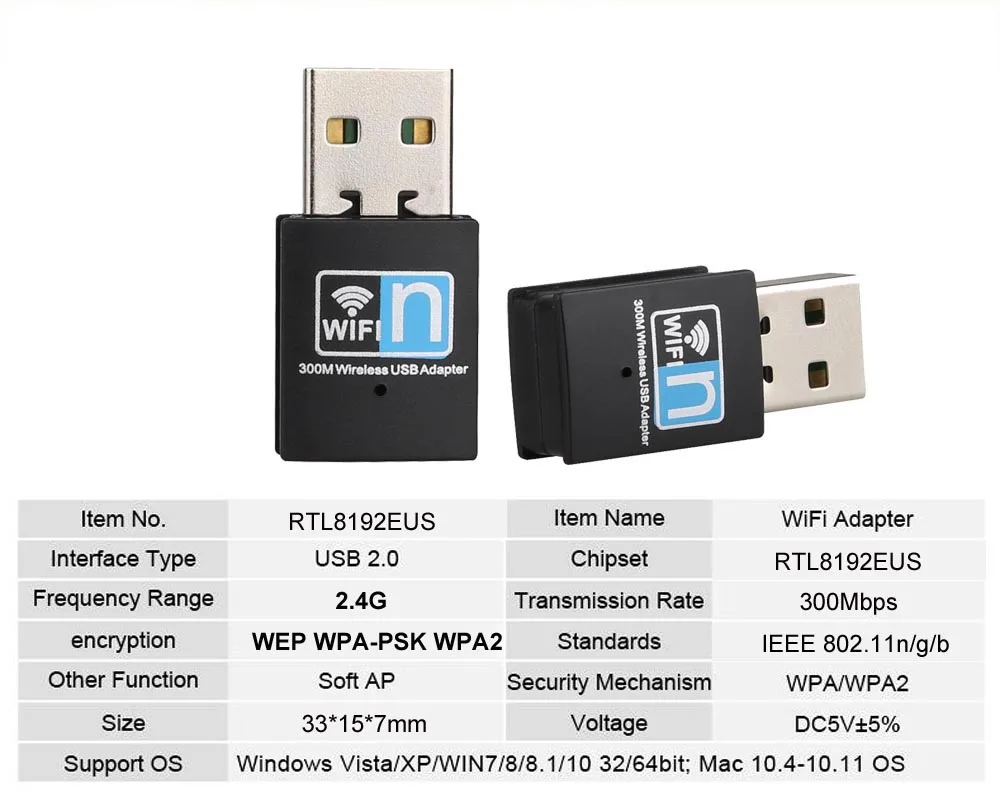 300 Мбит/с Wifi адаптер 2,4 г USB мини Wifi приемник ключ 802.11b/n/G Ethernet Сетевая карта для компьютера настольный usb wifi