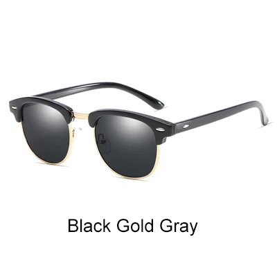 Black Gold Gray Ralferty солнцезащитные очки в стиле ретро Для мужчин Для женщин на заклепках с квадратным UV400 черный Цветной солнцезащитные очки для мужчин, солнцезащитные дешево Прямая поставка без логотипа X828 - Цвет линз: Black Gold Gray