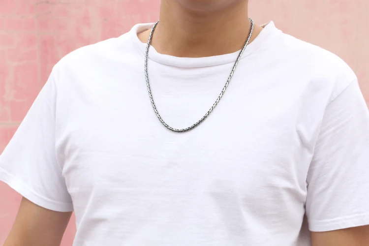 Однотонное серебряное ожерелье с кулоном дракона 100% Стерлинговое Серебро 925