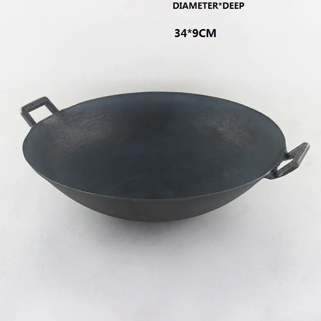 Чугунный вок кастрюля без покрытия NON-STICK классический кемпинг на открытом воздухе - Цвет: 34
