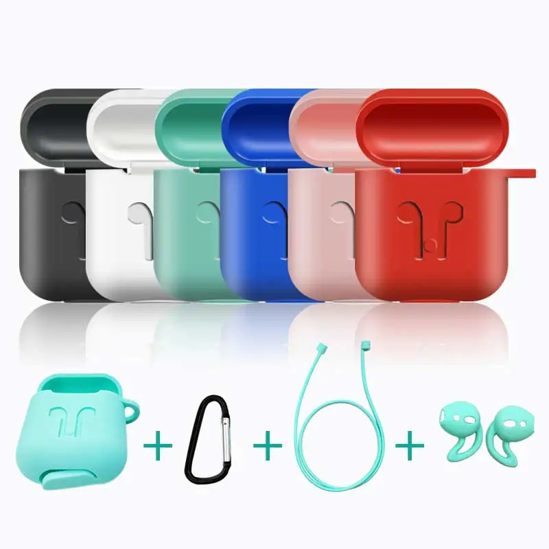 Силиконовый чехол для наушников AirPods защитный противоударный Apple аксессуары
